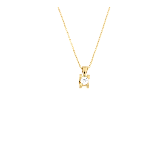Златно колие с диамант 0.14ct-22505514
