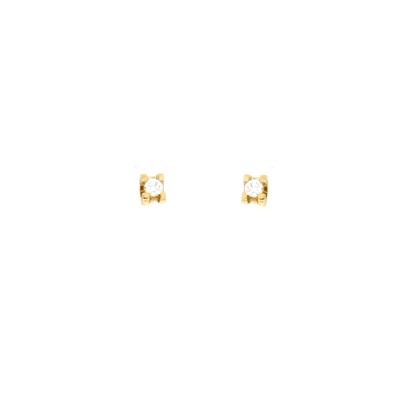 Златни обеци с диаманти 0.17ct-22534170