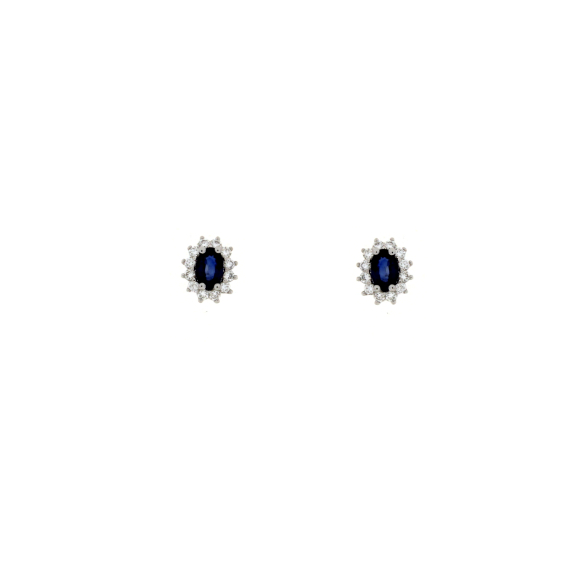 Златни обеци със сапфири 0.50ct
