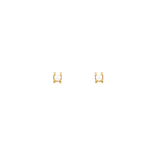 Златни обеци с диаманти 0.14ct-22519825