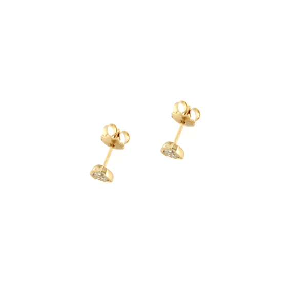 Златни обеци сърца с диаманти 0.60ct-22519863