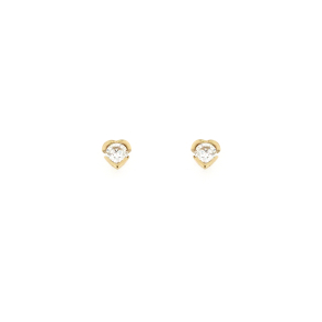 Златни обеци сърца с диаманти 0.60ct-22519863