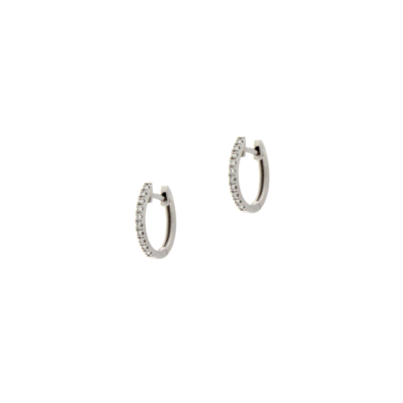 Златни обеци с диаманти 0.12ct-22519894