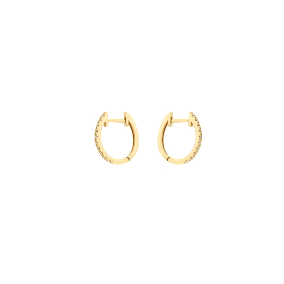 Златни обеци с диаманти 0.12ct-22519887