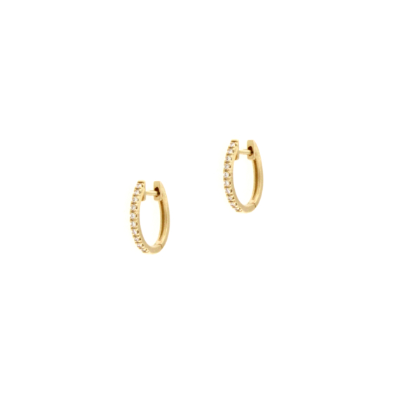 Златни обеци с диаманти 0.12ct-22519887