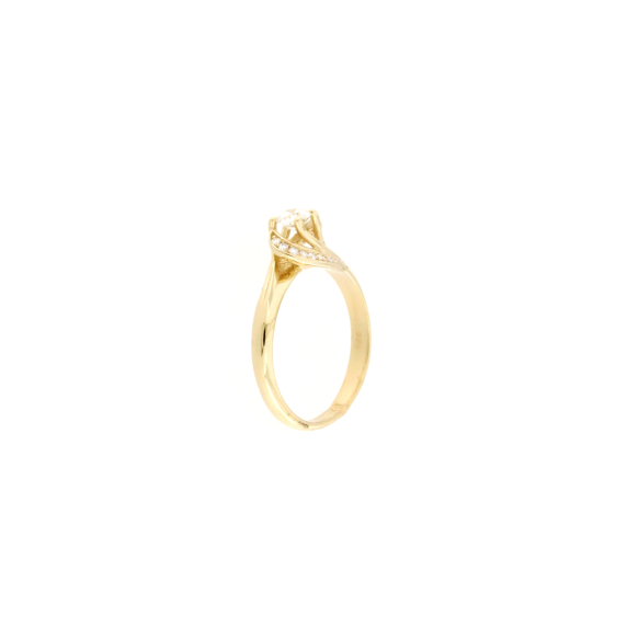 Златен пръстен с диаманти 0.37ct-22447869