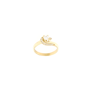 Златен пръстен с диаманти 0.37ct-22447869