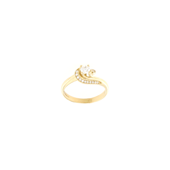 Златен пръстен с диаманти 0.37ct-22447869