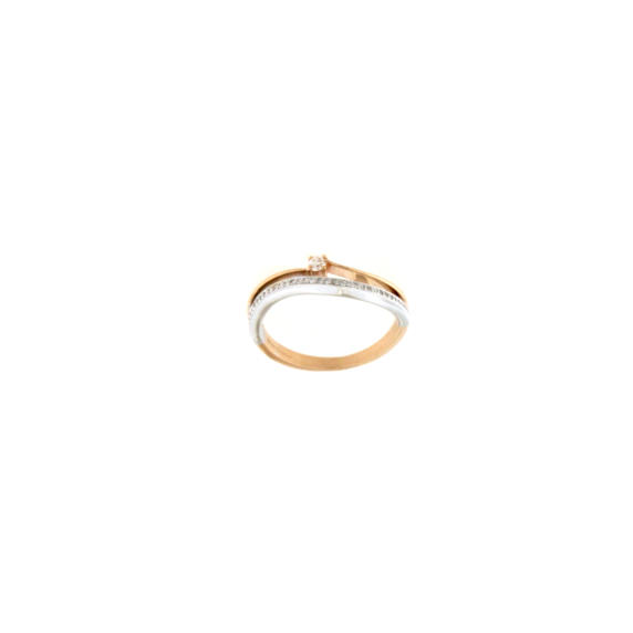 Златен пръстен с диаманти 0.12 ct