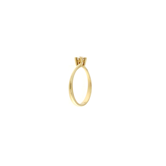 Златен пръстен с диамант 0.22ct-22519467