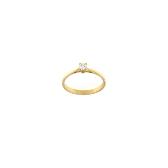 Златен пръстен с диамант 0.16ct-22519443