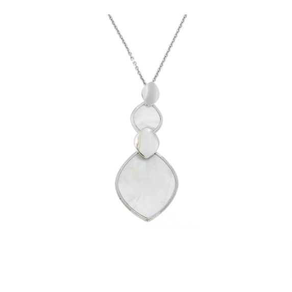 Сребърно колие със седеф-249133