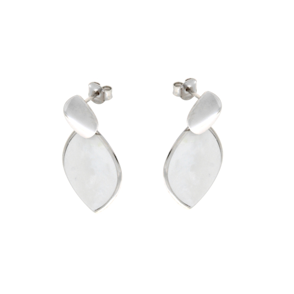 Висящи сребърни със седеф-249156