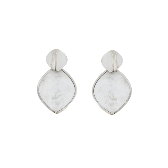 Висящи сребърни със седеф-249156