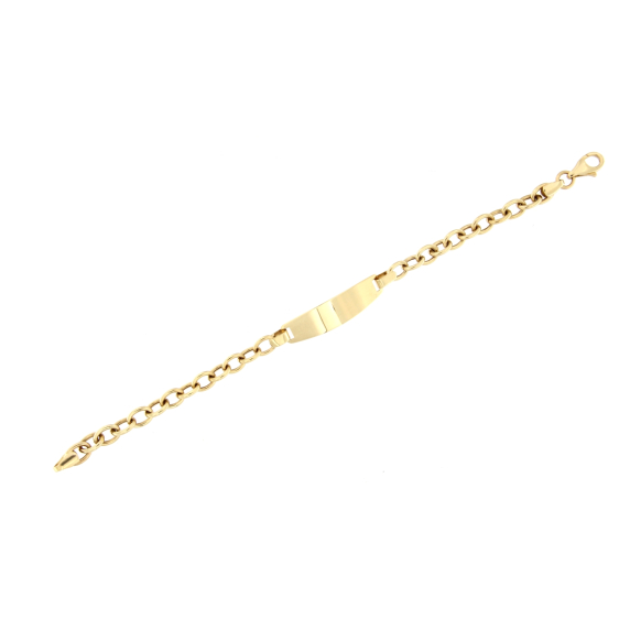 Златна детска гривна с плочка-220595