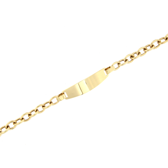 Златна детска гривна с плочка-220595