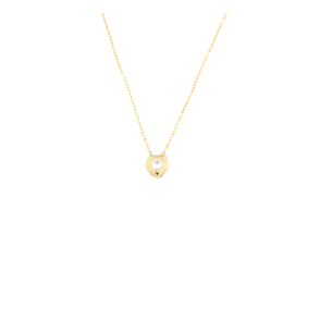 Златно колие сърце с камъче-252909