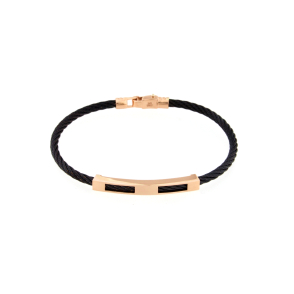 Мъжка гривна розово злато 14к и стомана-249047