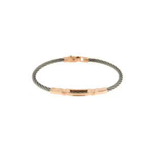 Мъжка гривна розово злато 14к и стомана-252962