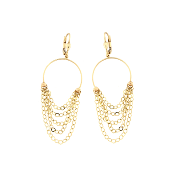 Елегантни златни висящи обици-219733