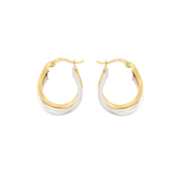 Златни обици-бяло и жълто злато-251638